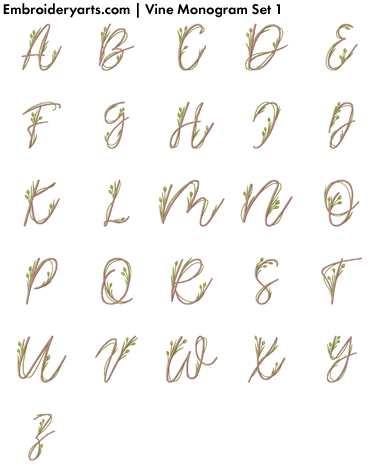 Vine Monogram Set 1